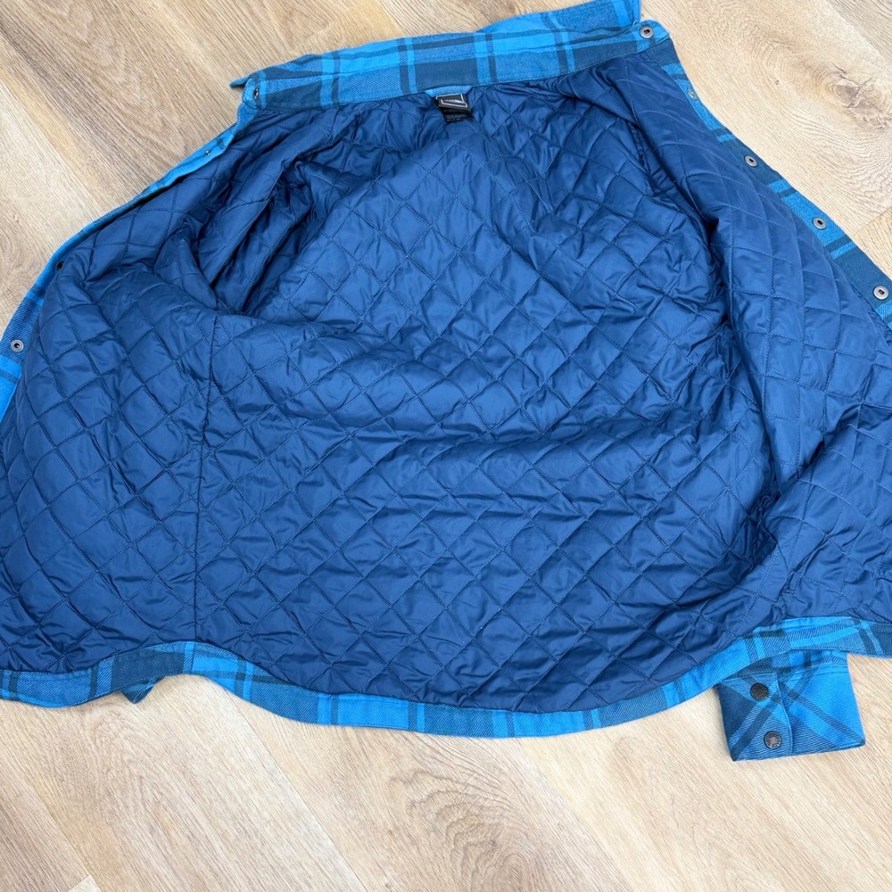 The North Face Quilted Flannel Shirt Jacket Mens Small Blue Outdoors Hiking - Picture 10 of 10
